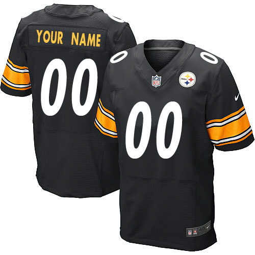 Men's Elite Nike Jersey Black Home - Customized NFL Pittsburgh Steelers